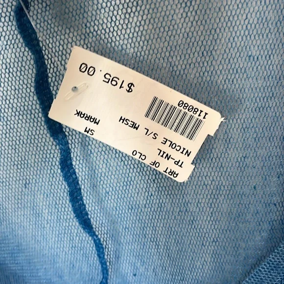 NWT Art of Cloth Lagenlook boho green and blue hombre, long sheer top small - Picture 6 of 7